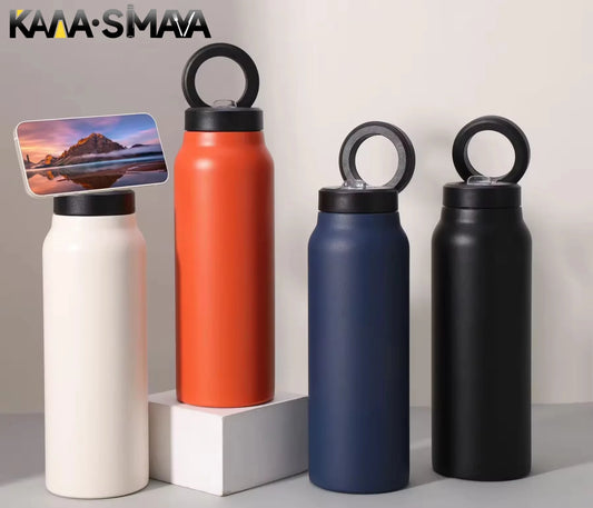 24Oz Stainless Steel Insulated Water Bottle with Magnetic Tripod Phone Holder Tripod